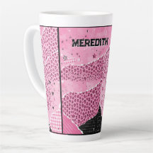Personalisierter rosa Leopard-Collage-Latte-Mug