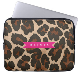 Personalisierter Rosa Leoparden Druck Chic Tier Pr Laptopschutzhülle