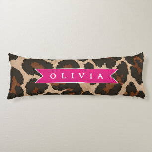 Personalisierter Rosa Leoparden Druck Chic Tier Pr Seitenschläferkissen