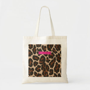 Personalisierter Rosa Leoparden Druck Chic Tier Pr Tragetasche