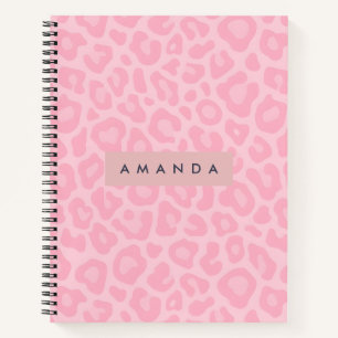 Personalisierter Rosa Leopardenprint Notizbuch
