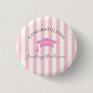 Personalisierter Rosa Mädchen-Abschluss Button