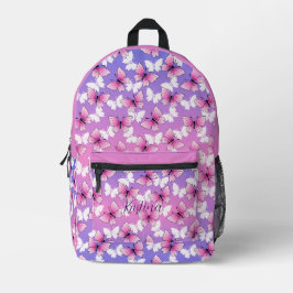 Personalisierter rosa Mädchen-Schmetterling Kawaii Bedruckter Rucksack