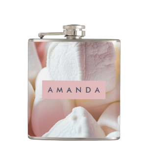 Personalisierter Rosa Marshmallow-Traum Flachmann