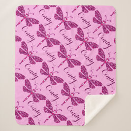 Personalisierter Rosa-Name-Drachenmappendecke Sherpadecke