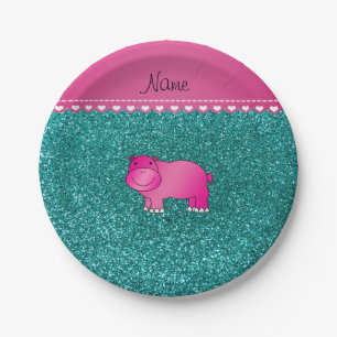 Personalisierter rosa pappteller