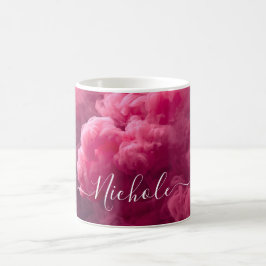 Personalisierter Rosa Rauch Kaffeetasse