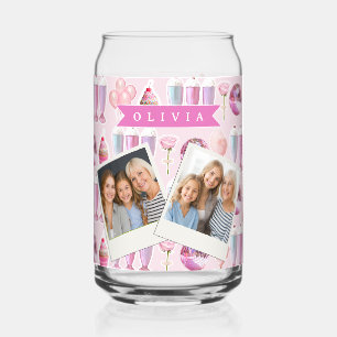 Personalisierter Rosa Retro-Milchshake Süße Coquet Dosenglas