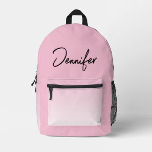 Personalisierter rosa Rucksack mit individuellem N