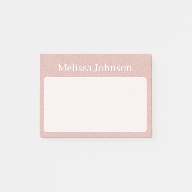 Personalisierter rosa Sand Post-it Klebezettel (Vorderseite)