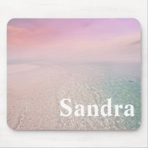 personalisierter rosa Sandstrand Mousepad