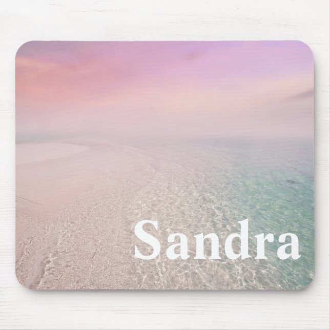 personalisierter rosa Sandstrand Mousepad (Vorne)