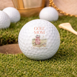 Personalisierter rosa Schleife Golf-Mama Golfball