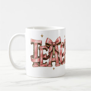 Personalisierter rosa Schleifen-Name-Becher, Coque Kaffeetasse