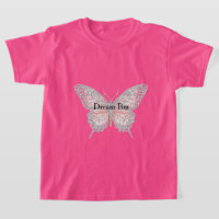 Personalisierter rosa silberner Schmetterling