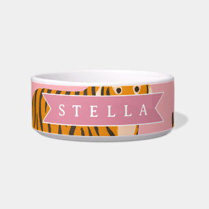 Personalisierter Rosa Tiger Chic Edgy Lustige Ästh Napf