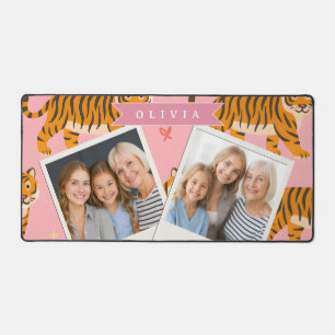 Personalisierter Rosa Tiger Chic Edgy Lustiger Sti Schreibtischunterlage