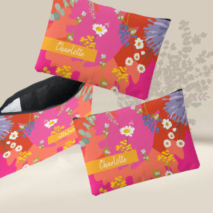 Personalisierter Rosa- und Orangengarten Zubehörtasche