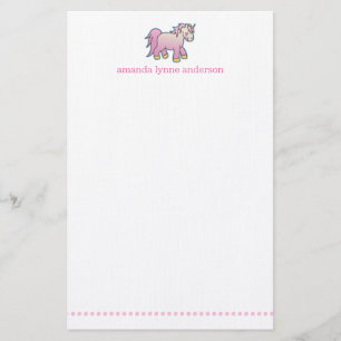 Personalisierter rosa Unicorn scherzt Briefpapier