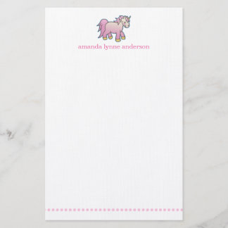 Personalisierter rosa Unicorn scherzt Briefpapier