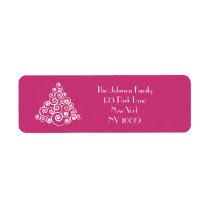 Personalisierter rosa Weihnachtsbaum mit NameText