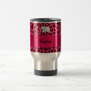 Personalisierter Rosaleopardnamensdruck des Reisebecher
