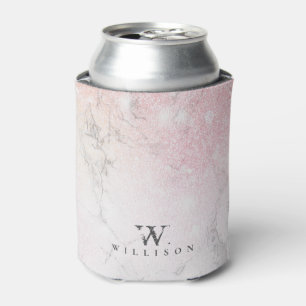 Personalisierter Rose-Glitzer Dosenkühler