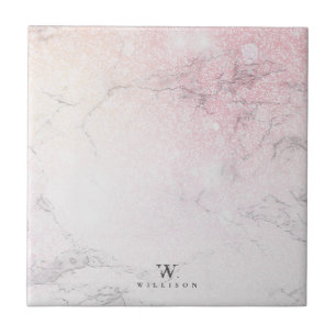 Personalisierter Rose-Glitzer Fliese