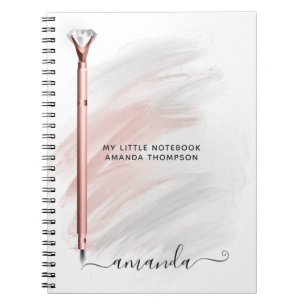 Personalisierter Rose Gold Diamant Stift Notizblock