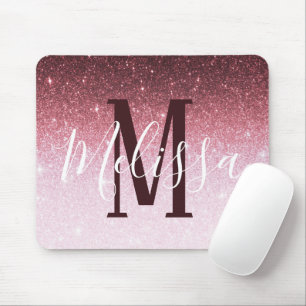 Personalisierter Roségold-Glitter-Gradient Mousepad