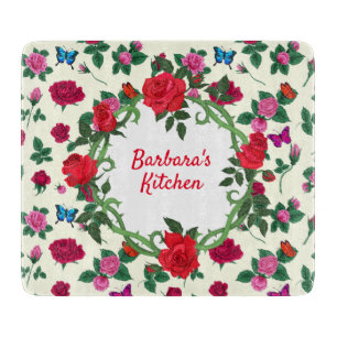 Personalisierter Rosengarten  Schneidebrett