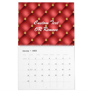 Personalisierter Rot-Gold-Kalender mit individuell Kalender