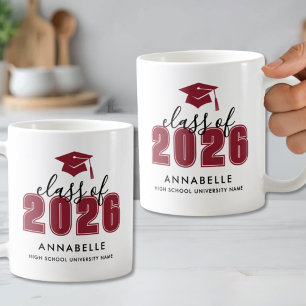Personalisierter roter Abschluss Kaffeetasse