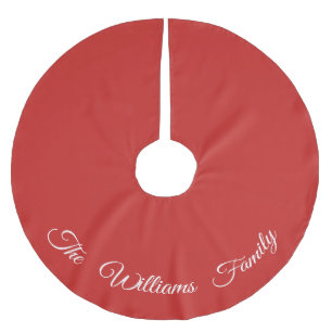 Personalisierter Roter Baumrock Polyester Weihnachtsbaumdecke