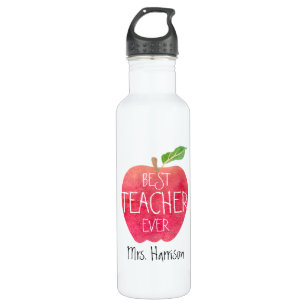 Personalisierter roter bester Lehrer Apples Trinkflasche