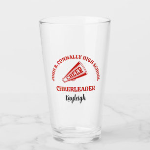 Personalisierter roter Cheerleader der High School Glas