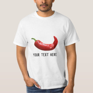Personalisierter roter Chili Pfeffer t Shirt