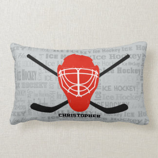Personalisierter roter Eis-Hockey-Sturzhelm und Lendenkissen