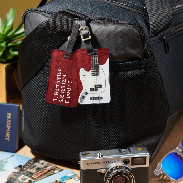 Personalisierter roter Gepäckanhänger für die elek (Vorderseite & Rückseite)