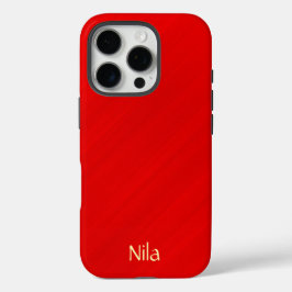 Personalisierter roter Glamour iPhone 16 Pro Hülle