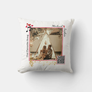 Personalisierter Roter & Goldener Moderner Foto-So Kissen