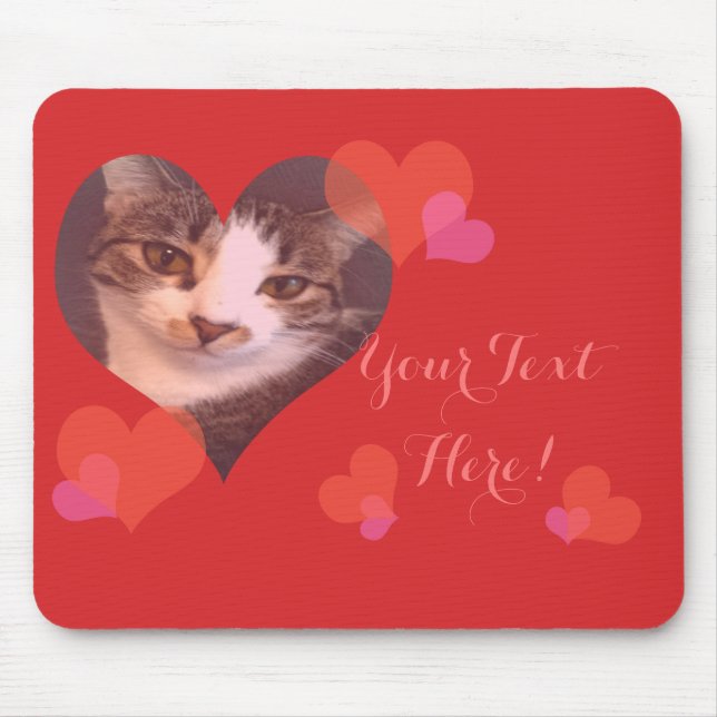 Personalisierter roter HerzenValentine Mousepad (Vorne)