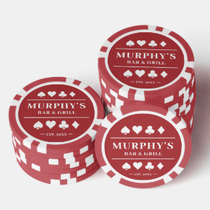 Personalisierter Roter Individuelle Name Vegas Cas Pokerchips