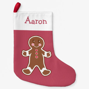 Personalisierter roter Ingwerkeks-Strumpf Kleiner Weihnachtsstrumpf