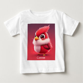 Personalisierter, roter Kardinal Baby T-shirt