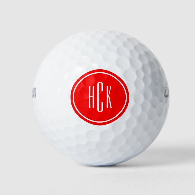 Personalisierter roter Kreis, benutzerdefiniertes  Golfball (Vorderseite)