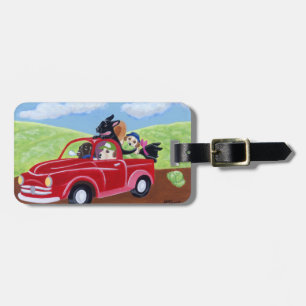 Personalisierter roter LKW und Labradors Gepäckanhänger