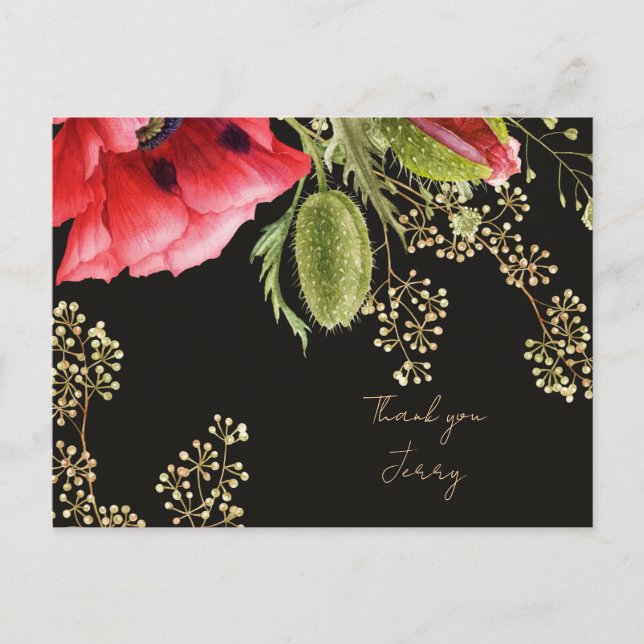 Personalisierter Roter Mohn Postkarte (Vorderseite)