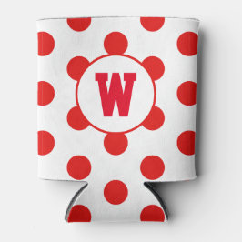 Personalisierter roter Punkt-Polka-Punkt für das e Dosenkühler