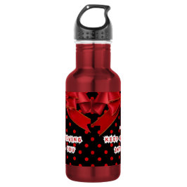 Personalisierter roter Punkte Motivations- Edelstahlflasche